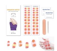 Zytuuob Semi Cured Gel Nail Strips, Works with Any Nail Lamps, Salon-Quality, Long Lasting Waterproof, for Fingernails Decor Manicure - includes 2 Prep Pads, Nail File & Wooden Stick. (52)