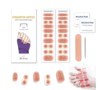 Zytuuob Semi Cured Gel Nail Strips, Works with Any Nail Lamps, Salon-Quality, Long Lasting Waterproof, for Fingernails Decor Manicure - includes 2 Prep Pads, Nail File & Wooden Stick. (16)
