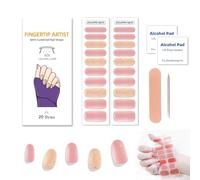 Zytuuob Semi Cured Gel Nail Strips, Works with Any Nail Lamps, Salon-Quality, Long Lasting Waterproof, for Fingernails Decor Manicure - includes 2 Prep Pads, Nail File & Wooden Stick. (38)