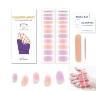 Zytuuob Semi Cured Gel Nail Strips, Works with Any Nail Lamps, Salon-Quality, Long Lasting Waterproof, for Fingernails Decor Manicure - includes 2 Prep Pads, Nail File & Wooden Stick. (33)