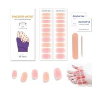 Zytuuob Semi Cured Gel Nail Strips, Works with Any Nail Lamps, Salon-Quality, Long Lasting Waterproof, for Fingernails Decor Manicure - includes 2 Prep Pads, Nail File & Wooden Stick. (54)