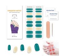 Zytuuob Semi Cured Gel Nail Strips, Works with Any Nail Lamps, Salon-Quality, Long Lasting Waterproof, for Fingernails Decor Manicure - includes 2 Prep Pads, Nail File & Wooden Stick. (43)