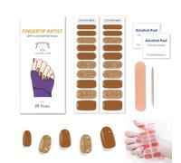 Zytuuob Semi Cured Gel Nail Strips, Works with Any Nail Lamps, Salon-Quality, Long Lasting Waterproof, for Fingernails Decor Manicure - includes 2 Prep Pads, Nail File & Wooden Stick. (8)