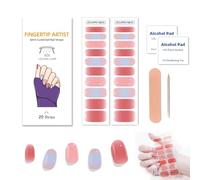 Zytuuob Semi Cured Gel Nail Strips, Works with Any Nail Lamps, Salon-Quality, Long Lasting Waterproof, for Fingernails Decor Manicure - includes 2 Prep Pads, Nail File & Wooden Stick. (19)