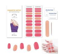 Zytuuob Semi Cured Gel Nail Strips, Works with Any Nail Lamps, Salon-Quality, Long Lasting Waterproof, for Fingernails Decor Manicure - includes 2 Prep Pads, Nail File & Wooden Stick. (30)