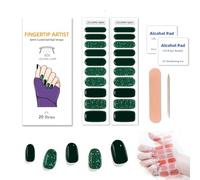 Zytuuob Semi Cured Gel Nail Strips, Works with Any Nail Lamps, Salon-Quality, Long Lasting Waterproof, for Fingernails Decor Manicure - includes 2 Prep Pads, Nail File & Wooden Stick. (4)
