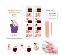 Zytuuob Semi Cured Gel Nail Strips, Works with Any Nail Lamps, Salon-Quality, Long Lasting Waterproof, for Fingernails Decor Manicure - includes 2 Prep Pads, Nail File & Wooden Stick. (65)