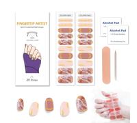 Zytuuob Semi Cured Gel Nail Strips, Works with Any Nail Lamps, Salon-Quality, Long Lasting Waterproof, for Fingernails Decor Manicure - includes 2 Prep Pads, Nail File & Wooden Stick. (60)