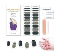 Zytuuob Semi Cured Gel Nail Strips, Works with Any Nail Lamps, Salon-Quality, Long Lasting Waterproof, for Fingernails Decor Manicure - includes 2 Prep Pads, Nail File & Wooden Stick. (10)