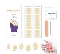Zytuuob Semi Cured Gel Nail Strips, Works with Any Nail Lamps, Salon-Quality, Long Lasting Waterproof, for Fingernails Decor Manicure - includes 2 Prep Pads, Nail File & Wooden Stick. (21)