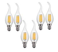 ZYUJIA 6W E14 Dimmable LED Candle Bulb(Equivalent to 60W) 6 Packs C35 LED Filament Light Bulb 600LM 2700K Warm White Vintage Filament Energy Saving Candelabra Lamp