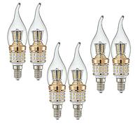 ZYUJIA E14 LED Candle Bulbs 10W Small Screw Candelabra LED Light Bulbs Not Dimmable Warm White 3000K Chandelier Bulbs(Equivalent to 90W) 6 Packs