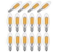 ZYUJIA E14 LED Dimmable Candle Bulbs,C35 Small Screw Candelabra LED Light Bulbs Warm White 2700K 6W Filament Bulb (Equivalent to 60W) 16 Packs