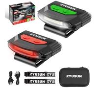 Zyusun 2-Pack Rechargeable Cap Light,Portable headlamps,Clip on Hat with Motion Sensor,Lightweight IPX4 Waterproof,White/Red/Green Night Vision LED Lights for Hunting Fishing Camping Hiking Cycling