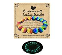 Zyuzles Firefly Glass Bracelet Glow in the Dark Bracelets Planet Themed Glass Bracelet Self Healing Bracelet Encourages Blessing Gifts for Men and Women, Standard, Glass, no gemstone