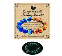 Zyuzles Firefly Glass Bracelet Glow in the Dark Bracelets Planet Themed Glass Bracelet Self Healing Bracelet Encourages Blessing Gifts for Men and Women, Standard, Glass, no gemstone
