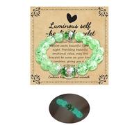 Zyuzles Handmade Firefly Glass Bracelet Glow in the Dark Bracelets Luminous Inspirational Bracelet Self Healing Bracelet Encourages Blessing Gifts for Men and Women, One Size, Glass, no gemstone