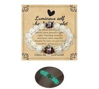 Zyuzles Handmade Firefly Glass Bracelet Glow in the Dark Bracelets Luminous Inspirational Bracelet Self Healing Bracelet Encourages Blessing Gifts for Men and Women, One Size, Glass, no gemstone
