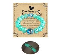 Zyuzles Handmade Firefly Glass Bracelet Glow in the Dark Bracelets Luminous Inspirational Bracelet Self Healing Bracelet Encourages Blessing Gifts for Men and Women, One Size, Glass, no gemstone