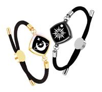 ZYWFAYUO Long Distance Touch Bracelets, Vibration & Light up Remote Smart Matching Couples Bracelet for Couple Long Distance Relationship Girlfriend Boyfriend Festival Gifts Lover Jewelry Set