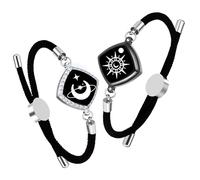 ZYWFAYUO Long Distance Touch Bracelets, Vibration & Light up Remote Smart Matching Couples Bracelet for Couple Long Distance Relationship Girlfriend Boyfriend Festival Gifts Lover Jewelry Set