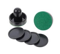 ZYWQ Air Hockey Set - 2 Air Hockey Pushers & 4 Pucks for Mini Tables | Replacement Accessories (Black Pushers - 60mm)