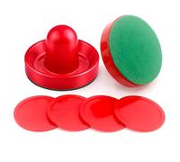ZYWQ Air Hockey Set - 2 Air Hockey Pushers & 4 Pucks (Red) for Mini Tables | Replacement Accessories