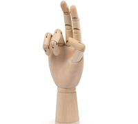 ZYWQ Art Wooden Hand, 10Inches Wooden Hand Mannequin Figure for Jewelry Display and Drawing, Sketching, Painting (10" Right Hand)