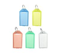 ZYWQ Key Tags, 20 Pack 2.2 Inch Tough Plastic Key Tags, Key Labels with Split Ring and Label Window, 5 Colors,