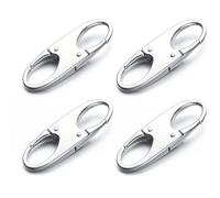 ZYWQ Zipper Lock Clips, 4 PCS Zipper Clips Anti Theft - Keep The Zipper Closed - Zipper Pull Replacement for Traveling Camping (Silver)