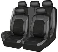 ZYWQSB66 Full Set Car Leather Seat Covers Sets For Opel Vaux-Hall Corsa F/Corsa-e 2019 2020 2021 2022 2023+, Waterproof Breathable Seat Covers Car Interior Accessories,Grey