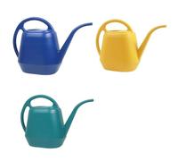 ZYWUOY 2L Plastic Watering Can with Long Spout and Ergonomic Handle for Precise Plant Watering, Garden & Landscape Use, Dark Blue/Yellow/Dark Green
