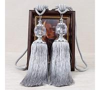 ZYWUOY 2Pcs Curtain Tiebacks, Luxury Curtain Holdbacks Rope Tie Backs Tassel Tiebacks Beaded Ball Decor Pair for Home Office Decorative