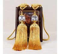 ZYWUOY 2PCS Luxury Curtain Holdbacks Rope Tie Backs Tassel Tiebacks Beaded Ball Decor Pair