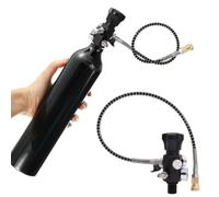 ZYWUOY 7/8-14UNF Dual Gauge High-Pressure Charging Valve Adapter for Tanks, 6000 PSI Rated with Safety Burst Valve and 50 cm Spring Hose, Compatible with Carbon Fiber Cylinders