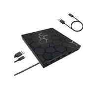 ZYWUOY 7-in-1 External DVD Drive, USB 3.0 Type-C Burner with Hub, ABS Portable Reader for Laptop PC for windows