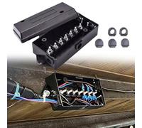 ZYWUOY 7 Way Trailer Junction Box, 7 Gang Electrical Wire Connection with Labeled Terminals, Heavy Duty Plastic Housing for RV Boat Truck Towing