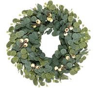 ZYWUOY Artificial Wreath, Eucalyptus Wreath, Spring Wreath, Realistic Greenery for Front Door, Wedding Decor, Office Wall Hanging, 45cm PE Leaf Garland