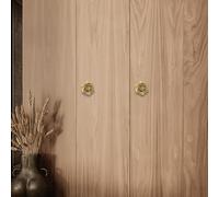 ZYWUOY Brass Cabinet Drawer Knobs, Vintage Floral Design with Gold Finish, 42 x 22 mm for Kitchen Cabinets, Bathroom Vanities & Wardrobes