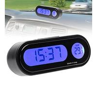 ZYWUOY Car Temperature Dashboard Clock, LCD Digital Car Inside Electronic LED Time Clock Thermometer with Backlight for Indoor Outdoor, 2 in 1 Car Digital Clock for Truck Car
