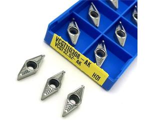 ZYWUOY Carbide CNC Turning Inserts for Aluminum Machining, VCGT110308-AK H01 Grade with ISO Standard Geometry, 10-Piece Pack for Metal and Wood Turning