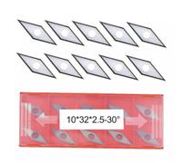 ZYWUOY Carbide Wood Lathe Cutting Inserts, 10x32mm x 2.5mm Indexable CNC-Ground Inserts for Hollowing & Turning, Compatible with BYRD, Ci4, and Spiral Planer Heads