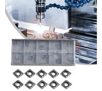 ZYWUOY CCMT060204-SM Carbide Inner Hole Turning Inserts, 10-Piece Set for SCLCR Tool Holders, CNC Machining Grade with High Wear Resistance and Tight Tolerance