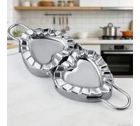 ZYWUOY Heart Shaped Dumpling Maker, 304 Stainless Steel for Mold with Ergonomic Handle for Easy Sealing and Cutting Wrappers, Kitchen Tool for Homemade Gyoza and Ravioli