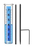 ZYWUOY Rain Gauge Outdoor, Heavy-Duty Cast Iron Frame with Adjustable 3-Section Height for Easy Reading, Weatherproof PP Measuring Tube for Garden & Lawn Use