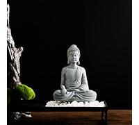 ZYWUOY Resin Stone Aquarium Decorations, Garden Ornament Sitting Buddha Resin Stone Zen Effect Outdoor Indoor Statue