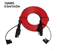 ZYWUOY SAE to SAE Extension Cable 14AWG Wire Harness Featuring Quick Disconnect and Waterproof Dust Cap, Suitable for Solar Panels and Vehicle Power Connections (1m)