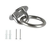 ZYWUOY Stainless Steel Hooks, Heavy Duty Ceiling Mounts, Rust Proof Round Base Hangers, for Hammocks Swings Indoor Outdoor Use, 5mm Hole, 4 Pack with Screws