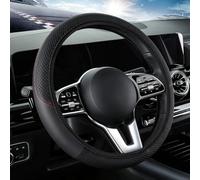 ZYXDMMJH Car Steering Wheel Cover For Volvo V70 III 2007-2011 2012 2013 2014 2015 2016, Soft Non-slip Breathable Covers Leather Elastic Steering Wheel Protector Car Accessories,Black