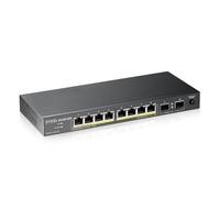 Zyxel 10-Port Gigabit Unmanged PoE+ Switch [8-Ports with 130 watt Budget] - Fanless Design [GS1100-10HP-GB0101F]